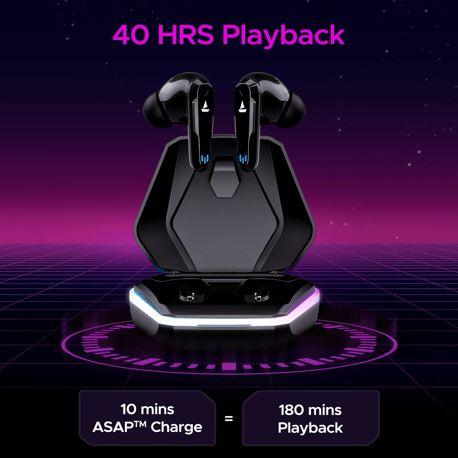 boAt Immortal 161 | Bluetooth Gaming Wireless Earbuds with BEAST™️Mode, ASAP™️ Charge, RGB lights - Image 2