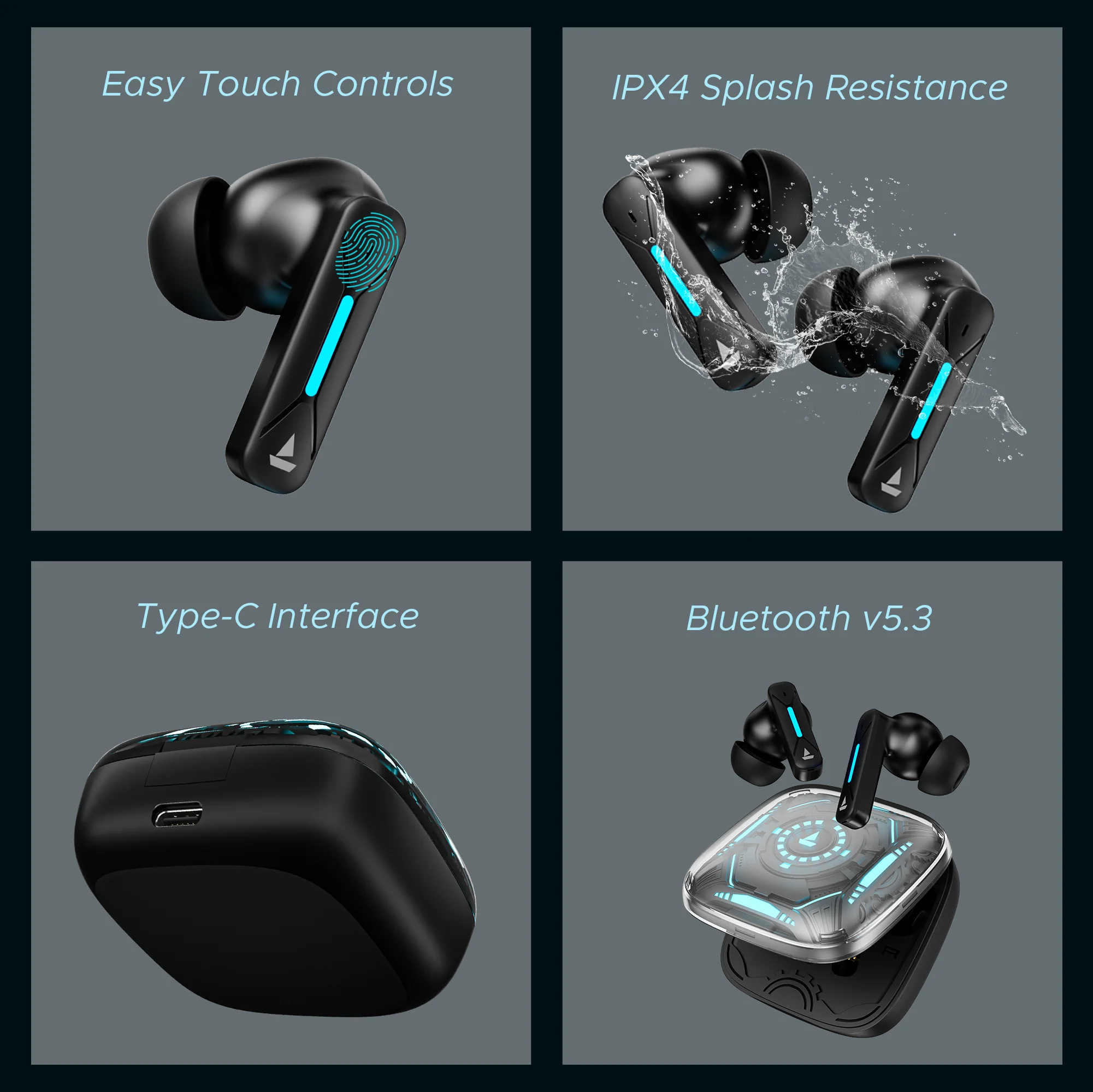 boAt Immortal Airspeed Pro | Bluetooth Gaming Wireless Earbuds with 40ms BEAST™ Mode, Up to 32dB ANC, ENx™ Tech - Image 11
