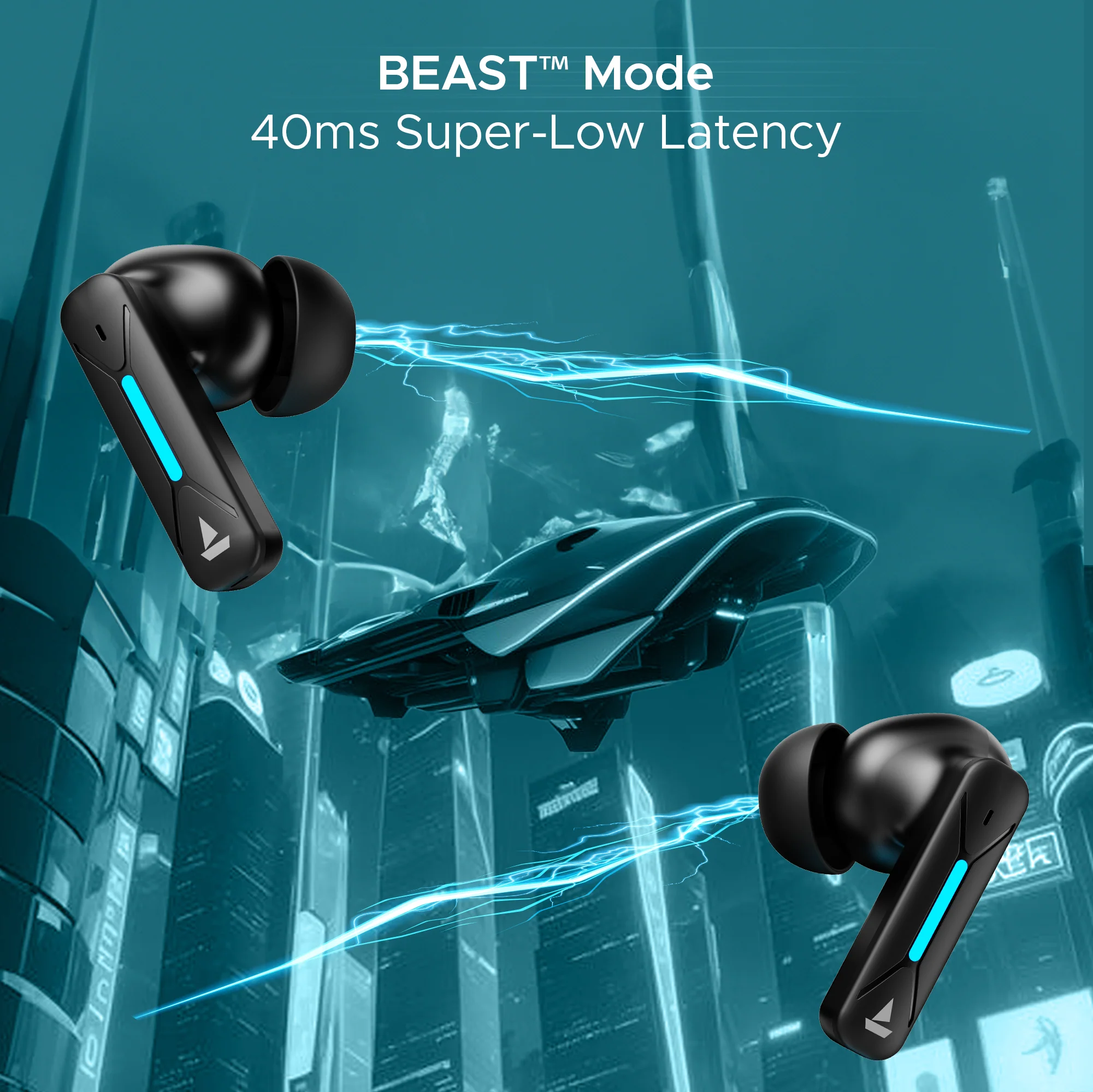 boAt Immortal Airspeed Pro | Bluetooth Gaming Wireless Earbuds with 40ms BEAST™ Mode, Up to 32dB ANC, ENx™ Tech - Image 5