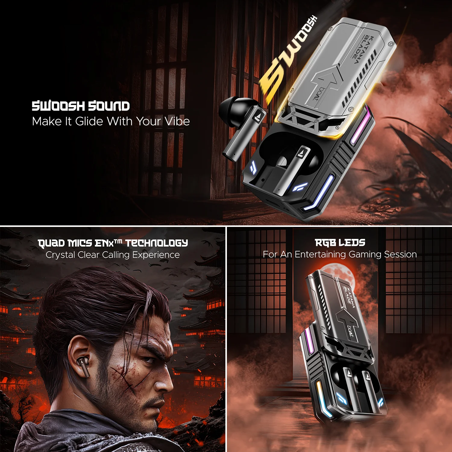 boAt Immortal katana Blade 2.0 | Bluetooth Gaming Wireless Earbuds with BEAST™Mode, Dynamic RGB LEDs, 70 Hours Playback - Image 10