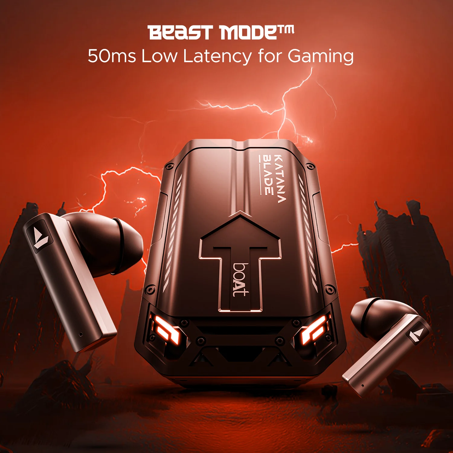 boAt Immortal katana Blade 2.0 | Bluetooth Gaming Wireless Earbuds with BEAST™Mode, Dynamic RGB LEDs, 70 Hours Playback - Image 12