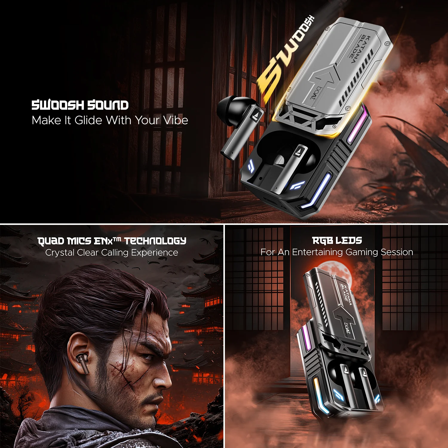 boAt Immortal katana Blade 2.0 | Bluetooth Gaming Wireless Earbuds with BEAST™Mode, Dynamic RGB LEDs, 70 Hours Playback - Image 18