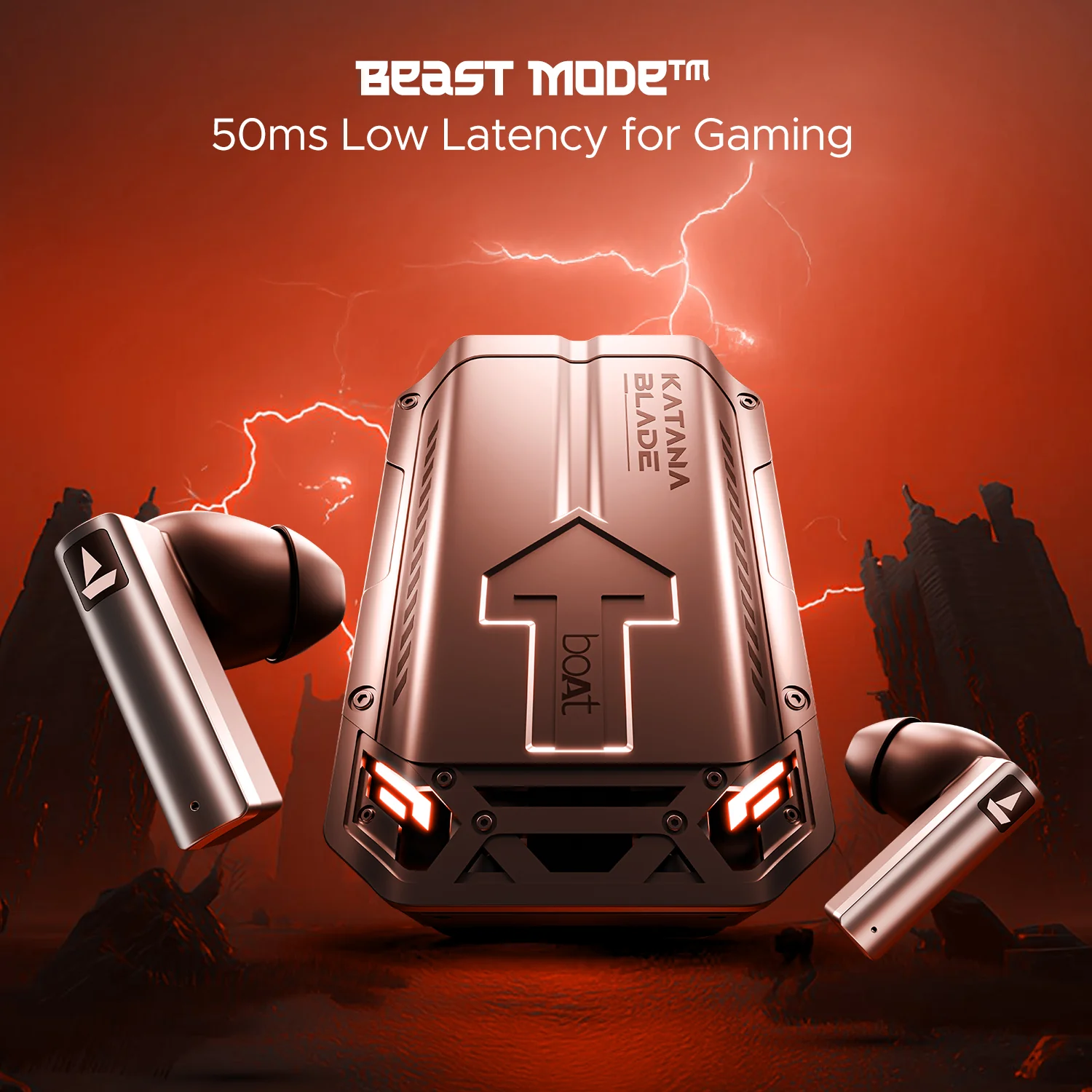 boAt Immortal katana Blade 2.0 | Bluetooth Gaming Wireless Earbuds with BEAST™Mode, Dynamic RGB LEDs, 70 Hours Playback - Image 4