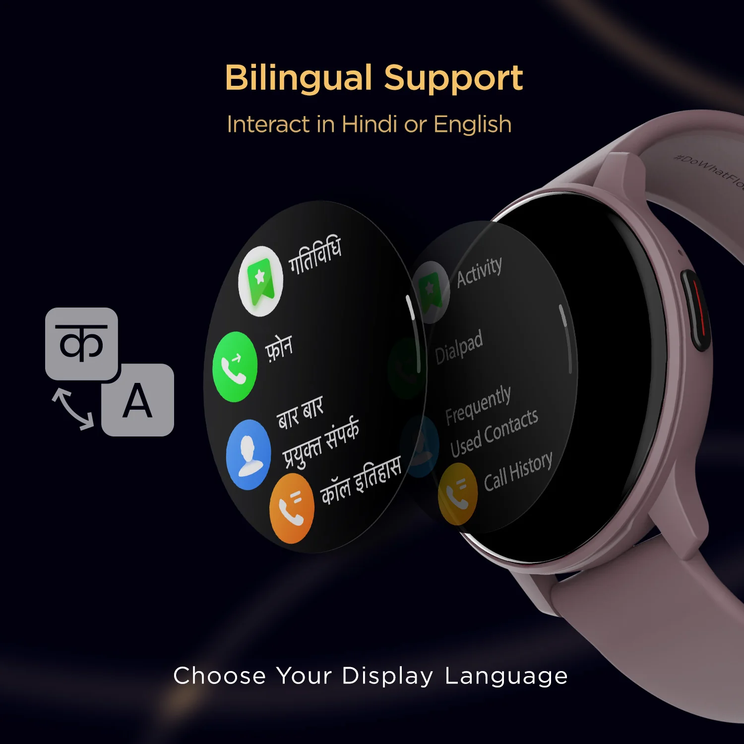 boAt Lunar Call | 1.28” (3.25 cm) HD Display Smartwatch, BT Calling, ENx™ Algorithm, Bilingual, 100+ Sports Mode - Image 4
