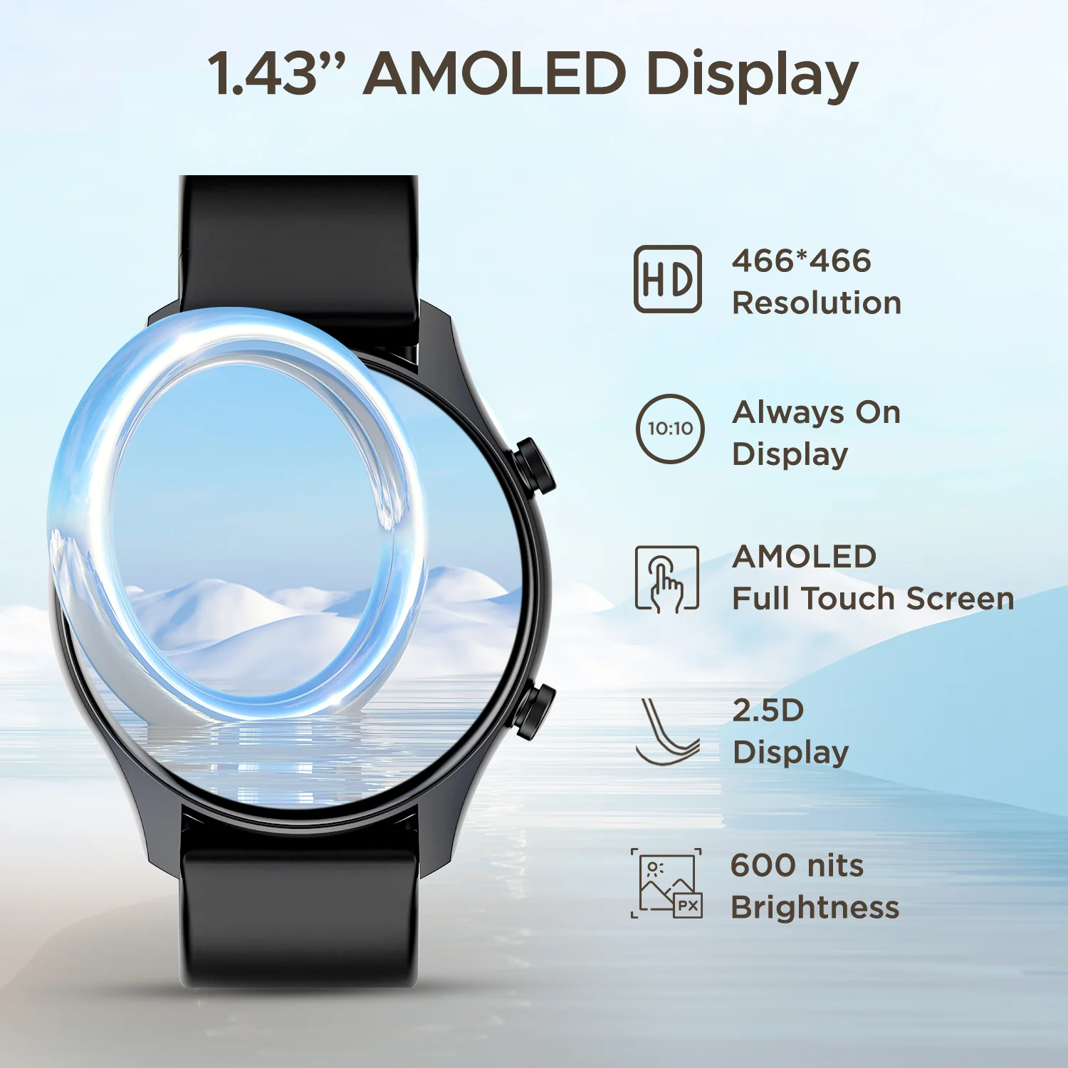 boAt Lunar Call Plus | Premium Smartwatch with Bluetooth Calling,  1.43" (3.63cm) AMOLED display, SpO2 Monitoring, 100+ Sports Modes - Image 4