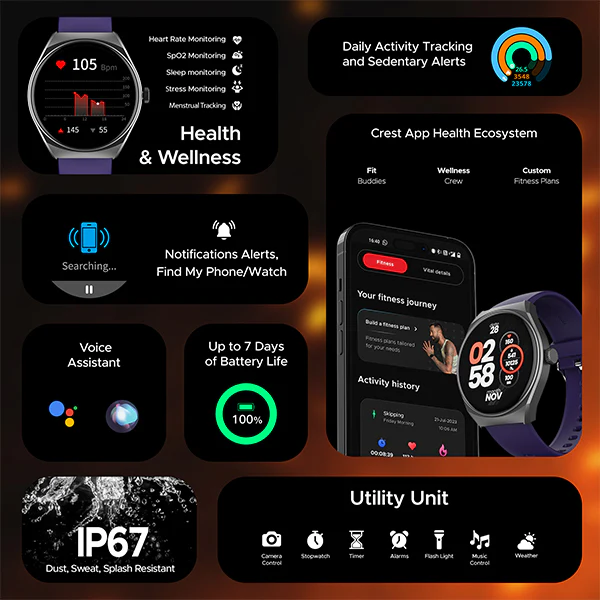 boAt Lunar Comet | HD Display 1.39" (3.53 cm) Smartwatch with Bluetooth Calling, Functional Crown, 100+ Sports Modes - Image 35