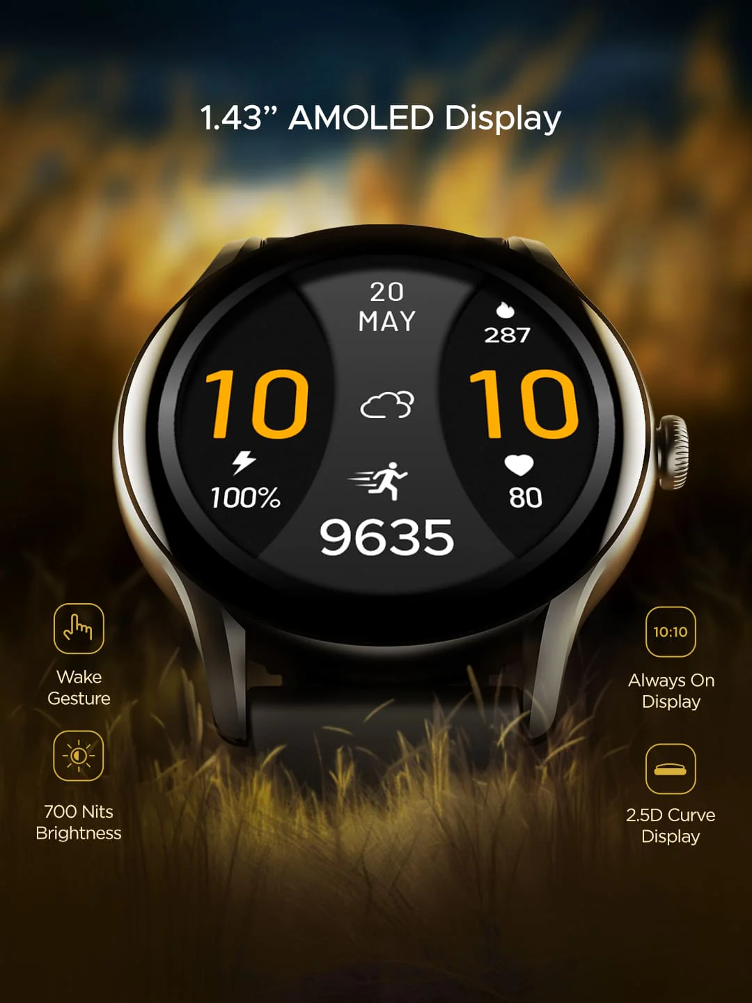 boAt Lunar Connect Ace | Round AMOLED Display Smartwatch with 1.43" (3.63 cm) Screen, Bluetooth Calling, 100+ Sports Modes - Image 14