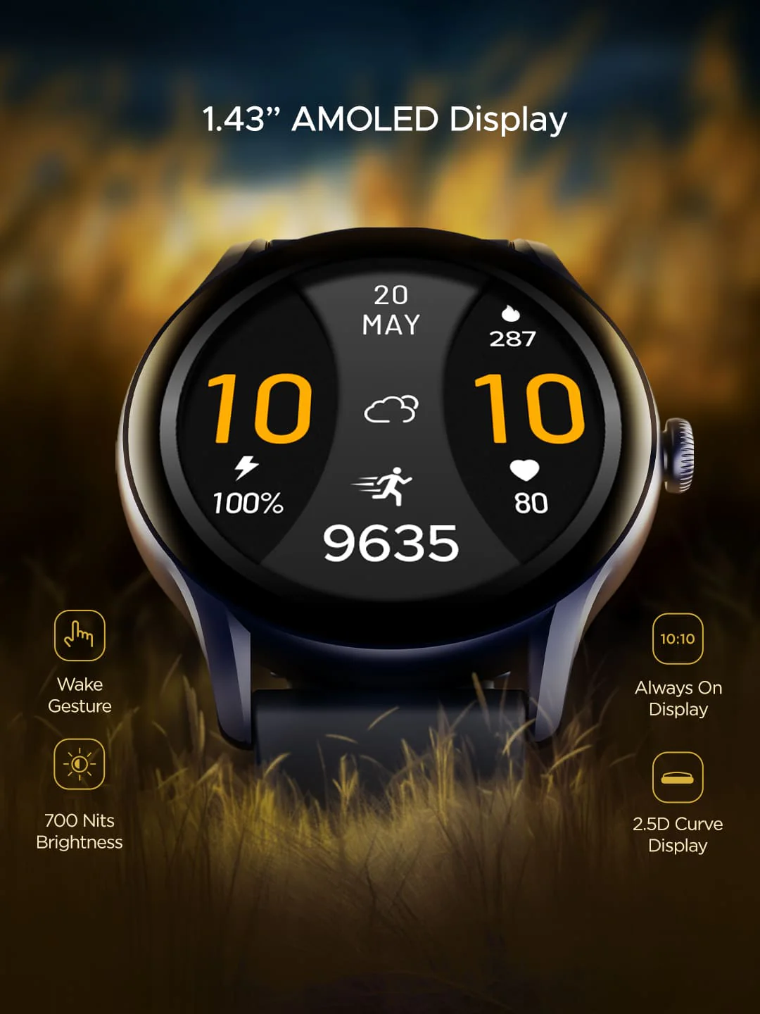 boAt Lunar Connect Ace | Round AMOLED Display Smartwatch with 1.43" (3.63 cm) Screen, Bluetooth Calling, 100+ Sports Modes - Image 19