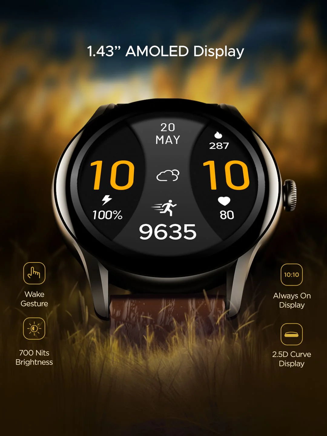 boAt Lunar Connect Ace | Round AMOLED Display Smartwatch with 1.43" (3.63 cm) Screen, Bluetooth Calling, 100+ Sports Modes - Image 24