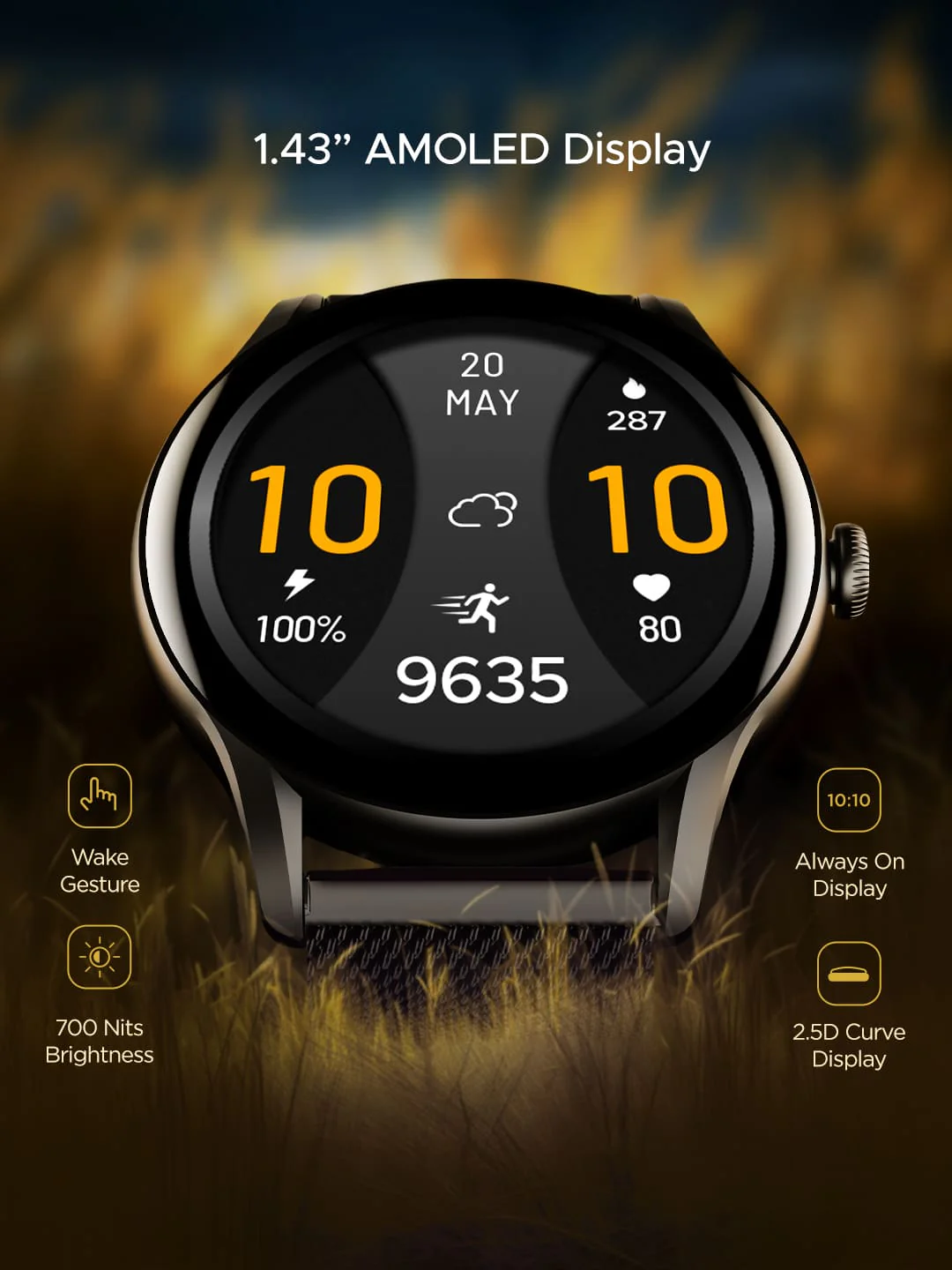 boAt Lunar Connect Ace | Round AMOLED Display Smartwatch with 1.43" (3.63 cm) Screen, Bluetooth Calling, 100+ Sports Modes - Image 29