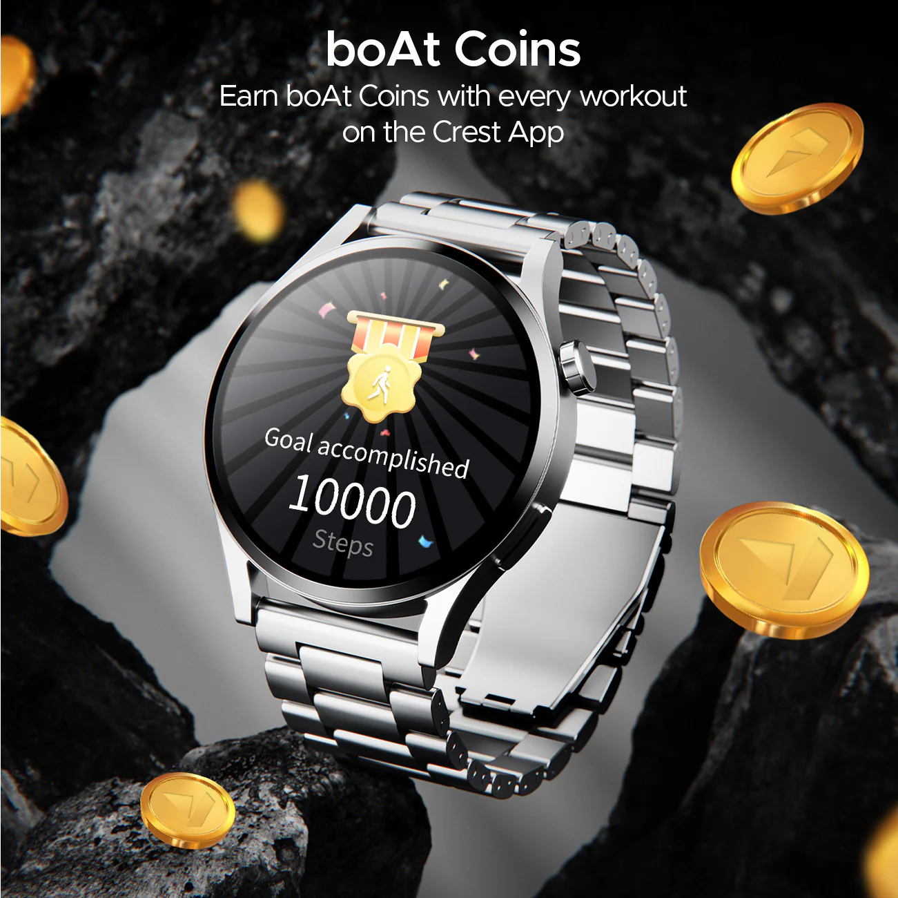 boAt Lunar Embrace | Smartwatch with 1.51" (3.83 cms) round AMOLED Display, Functional Crown, 100+ Sports Modes, IP68 rating - Image 14