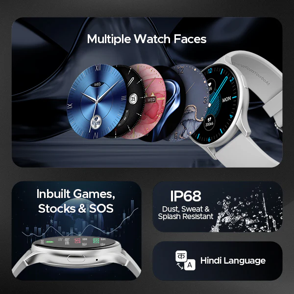 boAt Lunar Peak | Premium Smartwatch with Bluetooth Calling, 100+ Sports Modes, AI Voice Assistant, SpO2 measurement - Image 16