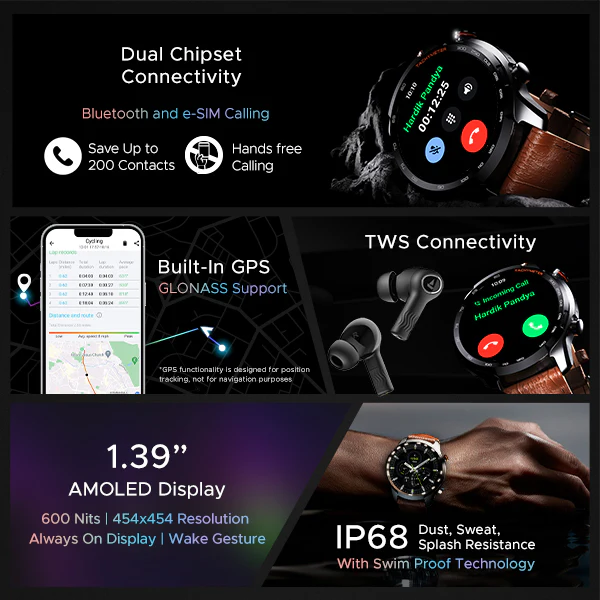 boAt Lunar Pro LTE | Premium Calling Smartwatch with e-SIM Support, Built-in GPS, AMOLED Display - Image 9
