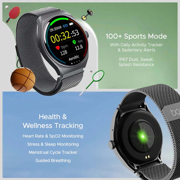boAt Lunar Seek | Premium Smartwatch with Bluetooth Calling, Functional Crown, 100+ Sports Modes, IP67 rating - Image 29