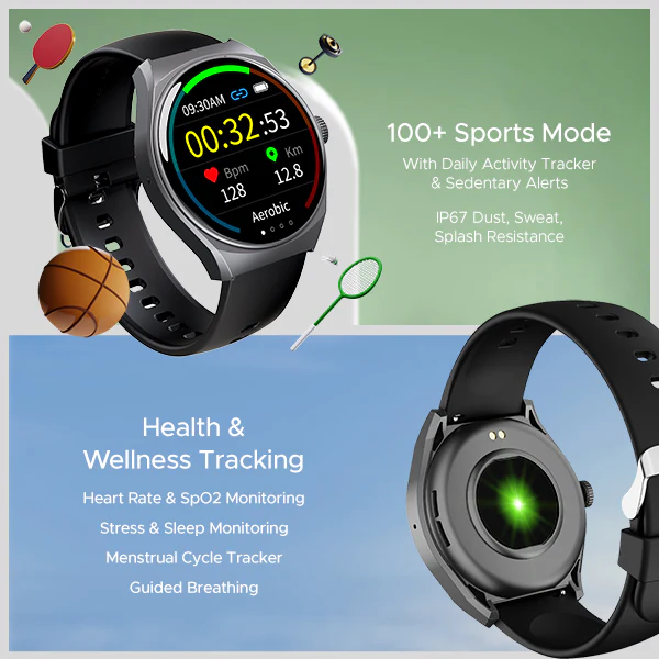 boAt Lunar Seek | Premium Smartwatch with Bluetooth Calling, Functional Crown, 100+ Sports Modes, IP67 rating - Image 9