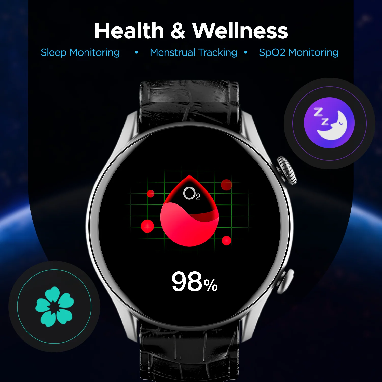 boAt Lunar Space | Smartwatch with 1.3" (3.3 cm) Round HD Display, BT Calling, 100+ Fitness Modes, Heart Rate, SpO2 Monitoring - Image 13
