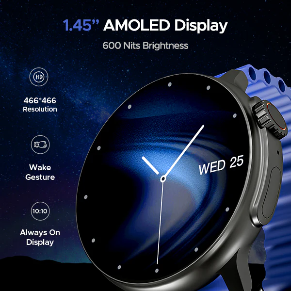 boAt Lunar Tigon | Smartwatch with 1.45" Round AMOLED Display, BT Calling, 100+ Sports Modes, Functional Crown - Image 10