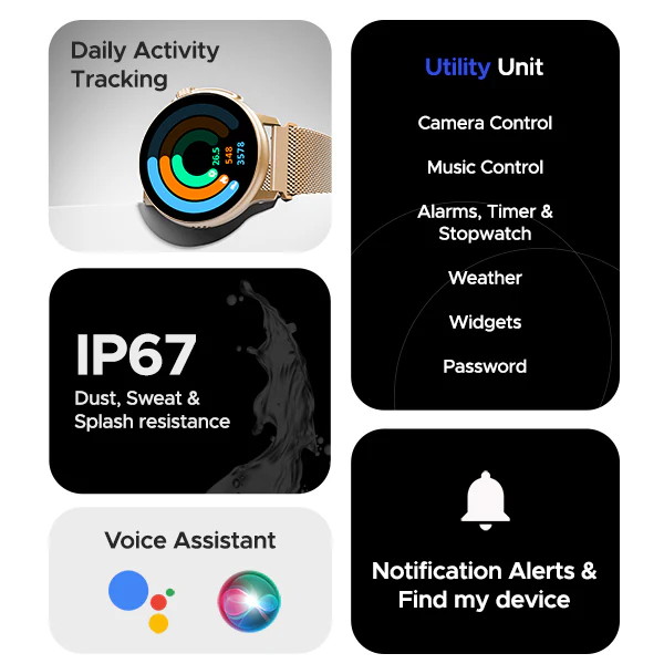 boAt Lunar Tigon | Smartwatch with 1.45" Round AMOLED Display, BT Calling, 100+ Sports Modes, Functional Crown - Image 23