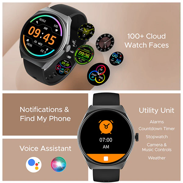boAt Lunar Velocity | Premium Smartwatch with Bluetooth Calling, Functional Crown, 100+ Sports Modes, IP67 rating - Image 6