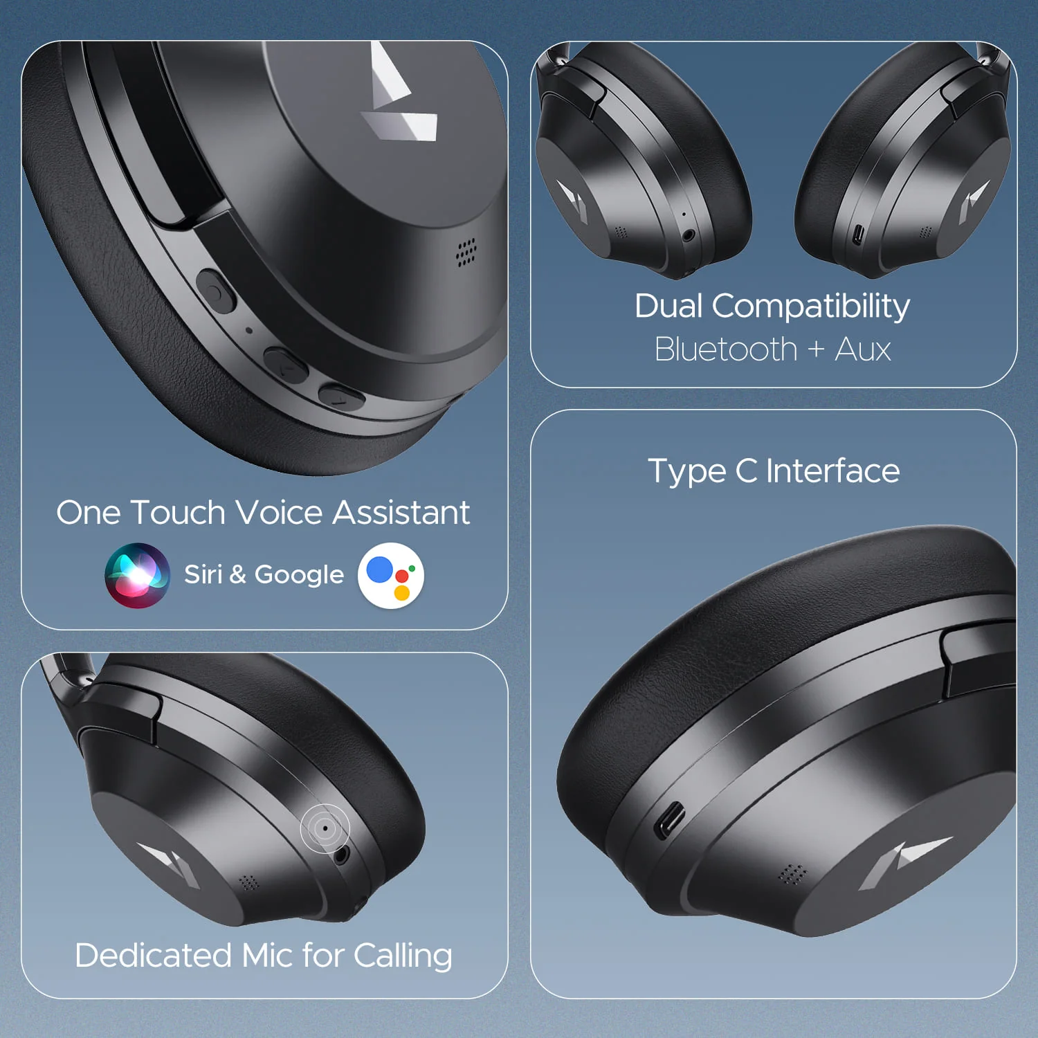 boAt Nirvana 751 ANC | Wireless Headphone with 40 mm drivers, 65 Hours (54 Hours with ANC), Type C, Dual Compatibility - Image 9