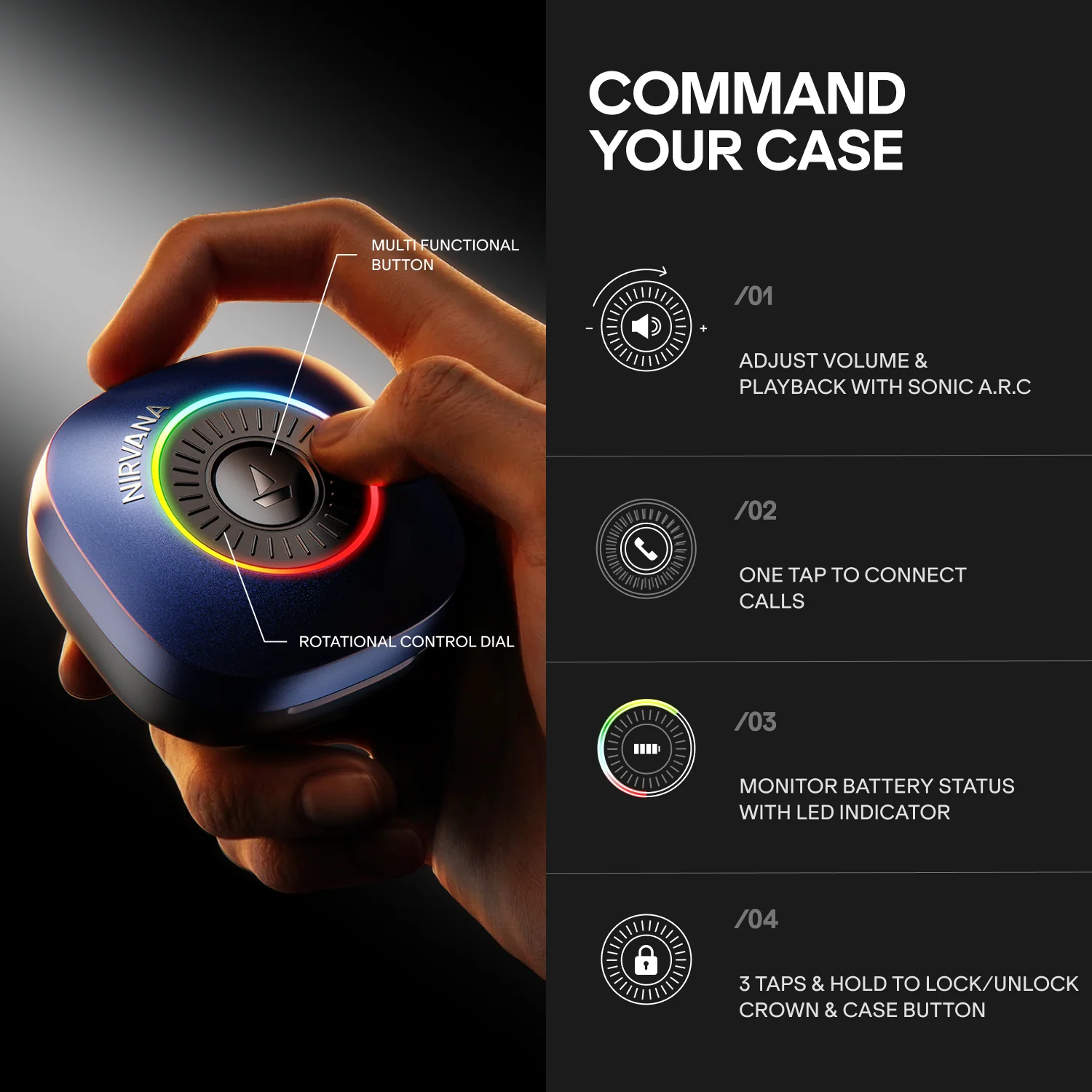boAt Nirvana Crown | Smart TWS Earbuds with Haptic Enabled Case, 50dB Hybrid ANC & Spatial Audio - Image 13