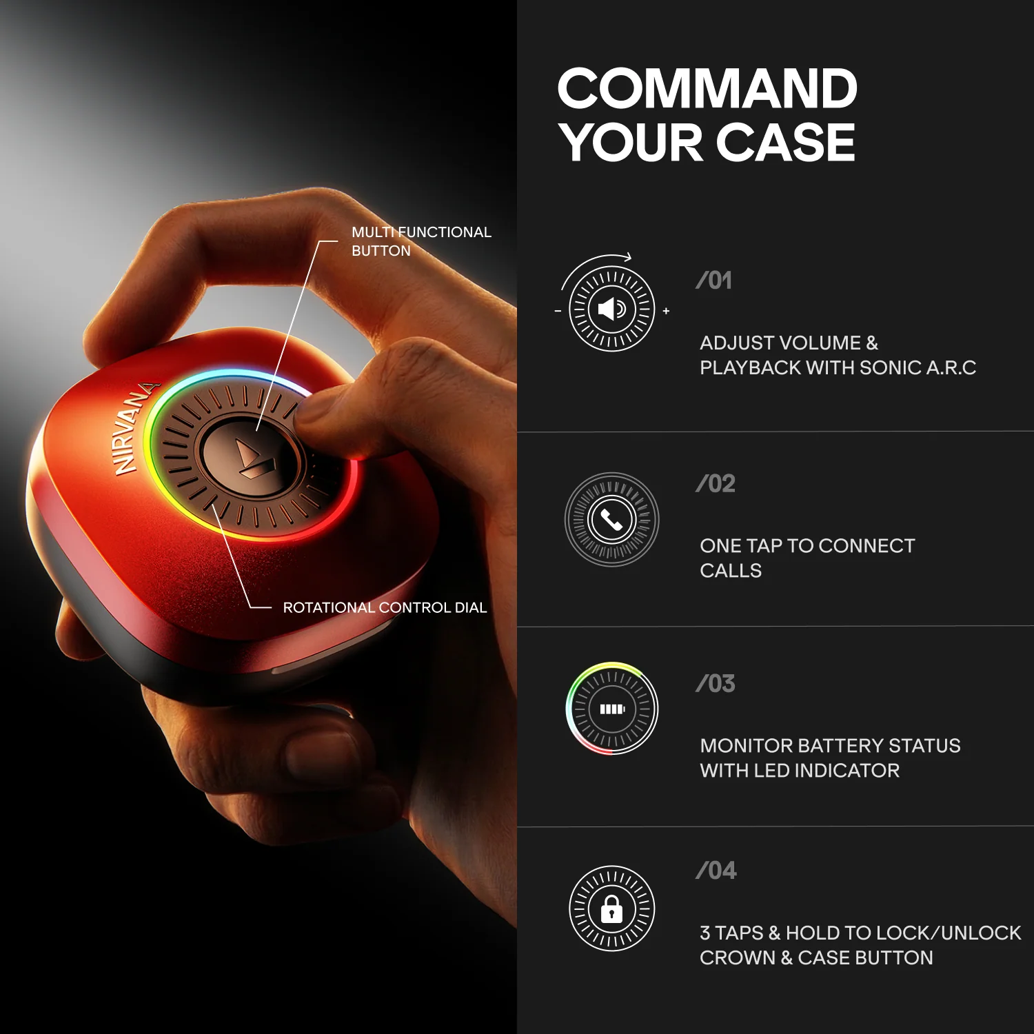 boAt Nirvana Crown | Smart TWS Earbuds with Haptic Enabled Case, 50dB Hybrid ANC & Spatial Audio - Image 20