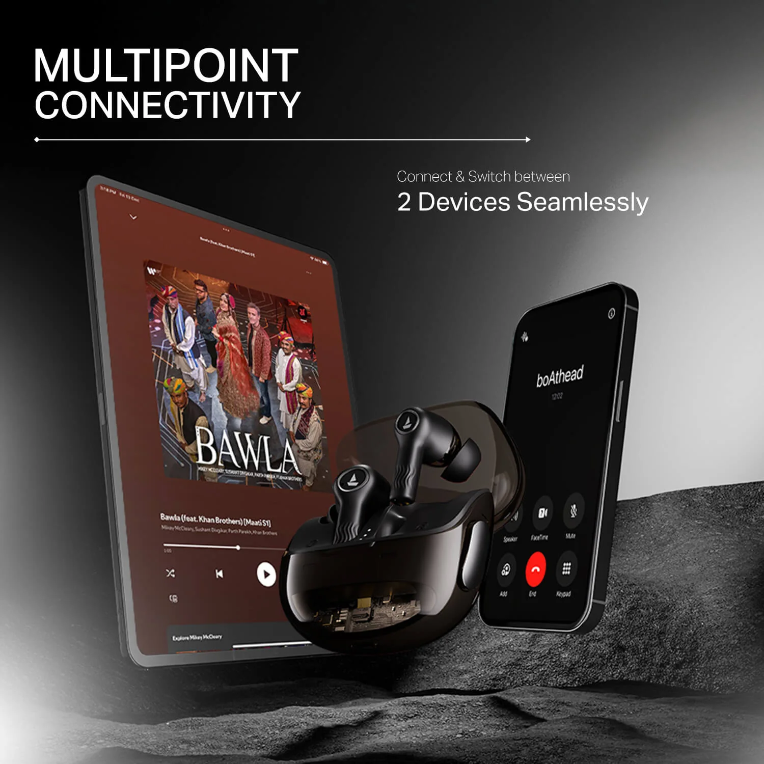 boAt Nirvana Crystl | Wireless Earbuds with 100 Hours Playback, Upto 32dB ANC, BEAST™ Mode, Adaptive EQ by Mimi - Image 11