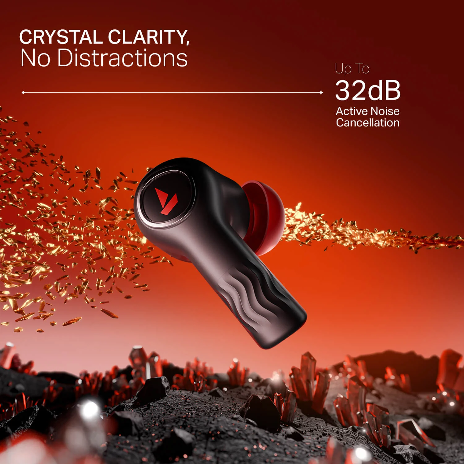 boAt Nirvana Crystl | Wireless Earbuds with 100 Hours Playback, Upto 32dB ANC, BEAST™ Mode, Adaptive EQ by Mimi - Image 19