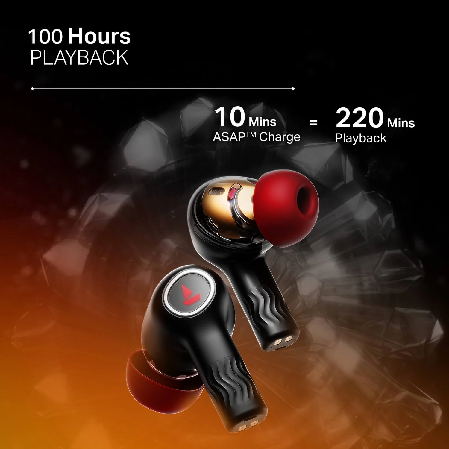 boAt Nirvana Crystl | Wireless Earbuds with 100 Hours Playback, Upto 32dB ANC, BEAST™ Mode, Adaptive EQ by Mimi - Image 20