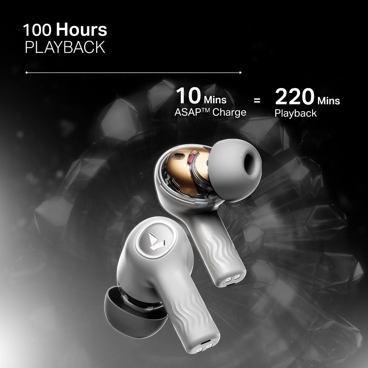 boAt Nirvana Crystl | Wireless Earbuds with 100 Hours Playback, Upto 32dB ANC, BEAST™ Mode, Adaptive EQ by Mimi - Image 30