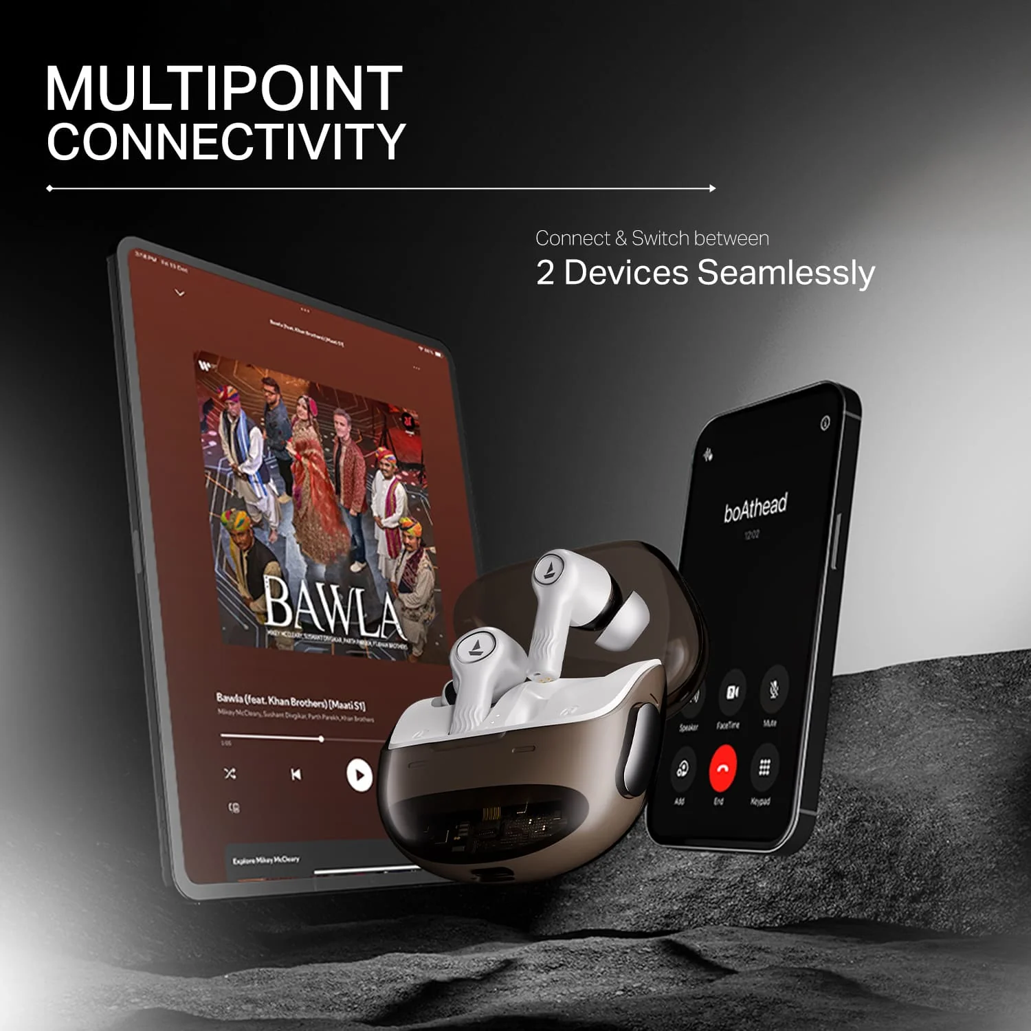 boAt Nirvana Crystl | Wireless Earbuds with 100 Hours Playback, Upto 32dB ANC, BEAST™ Mode, Adaptive EQ by Mimi - Image 31