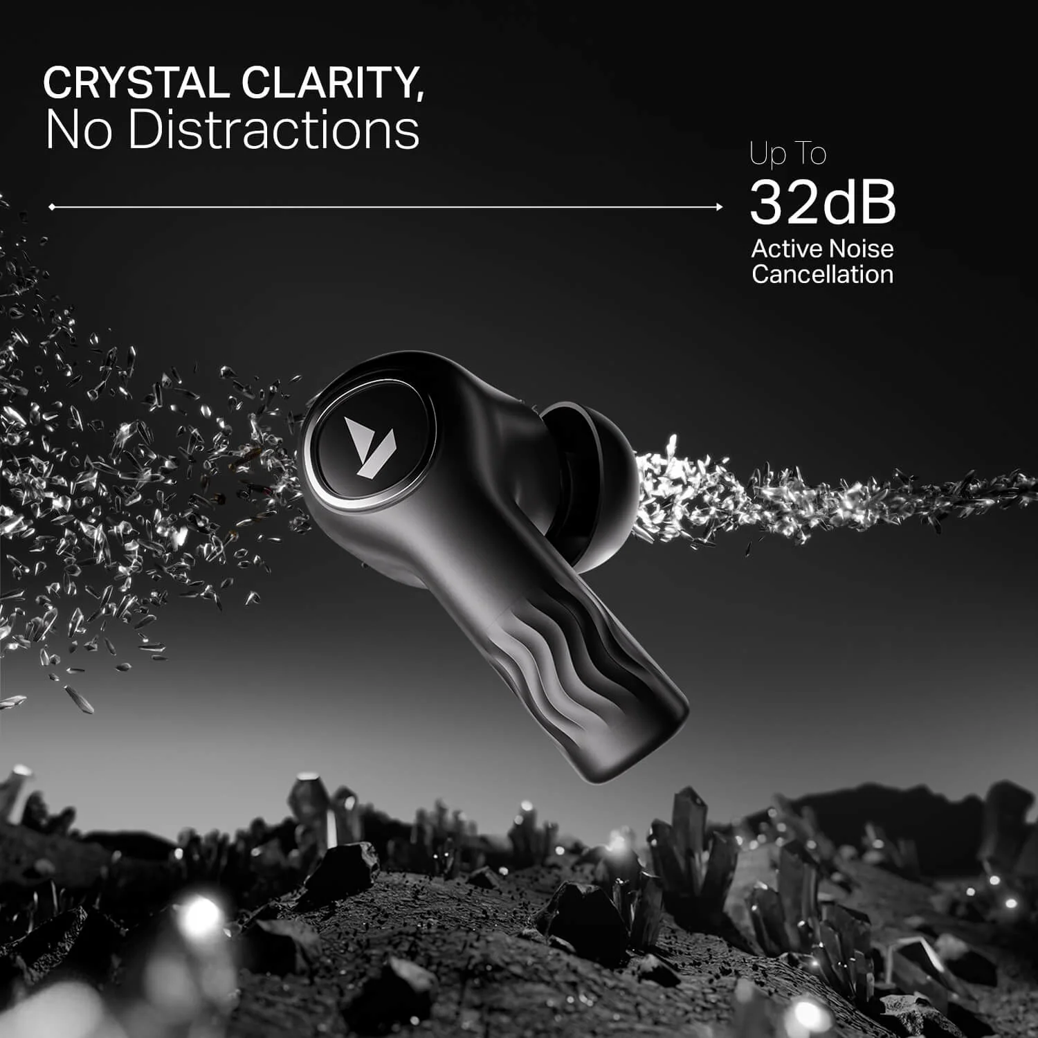 boAt Nirvana Crystl | Wireless Earbuds with 100 Hours Playback, Upto 32dB ANC, BEAST™ Mode, Adaptive EQ by Mimi - Image 7