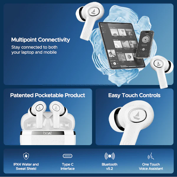 boAt Nirvana Iris | Wireless Earbuds with 32dB ANC, 120 Hours Playback, Multipoint Connectivity, BEAST™ Mode - Image 15