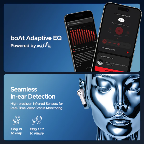 boAt Nirvana Iris | Wireless Earbuds with 32dB ANC, 120 Hours Playback, Multipoint Connectivity, BEAST™ Mode - Image 17