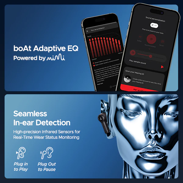 boAt Nirvana Iris | Wireless Earbuds with 32dB ANC, 120 Hours Playback, Multipoint Connectivity, BEAST™ Mode - Image 7