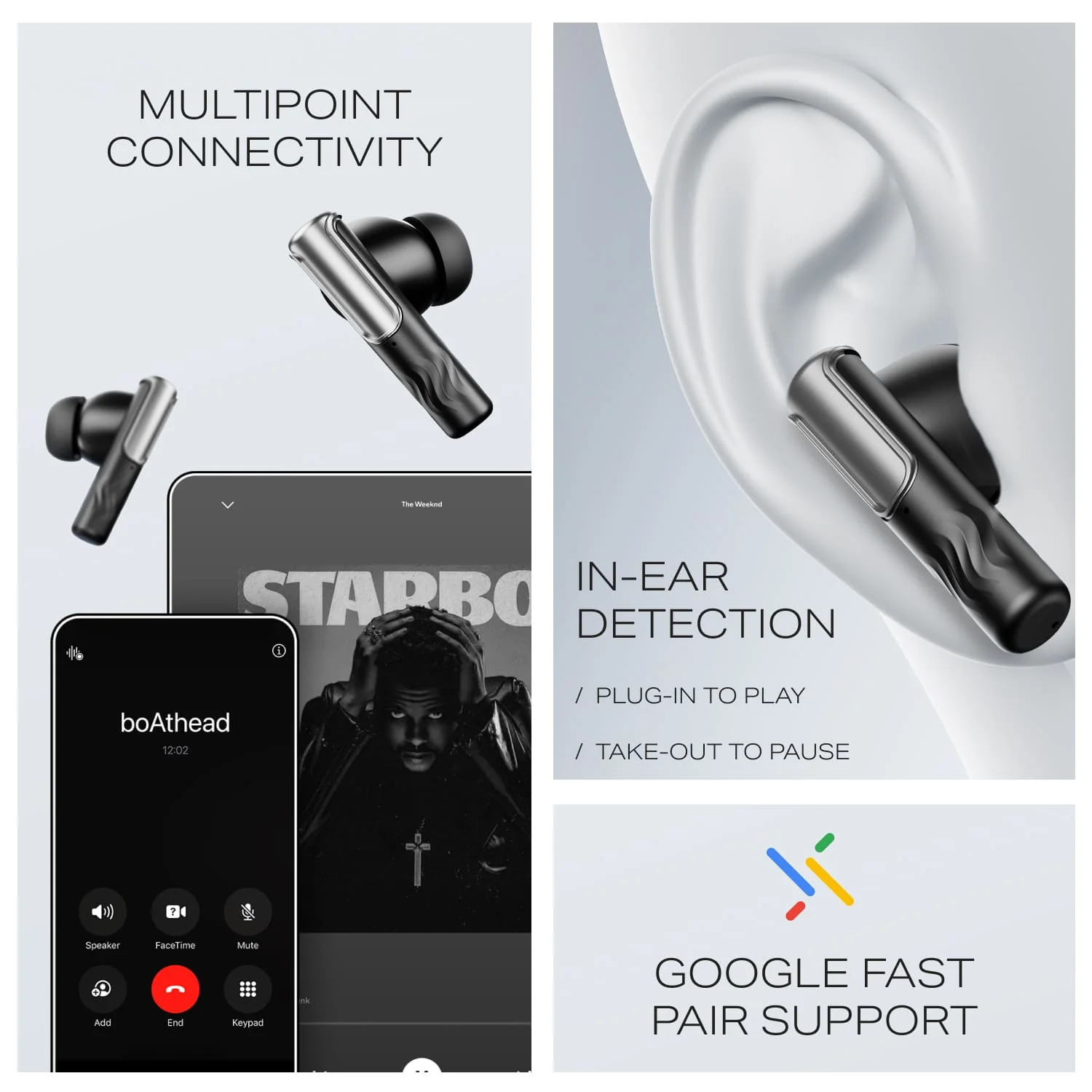 boAt Nirvana Ivy Pro | Wireless Earbuds with Dolby Head Tracking, 50H Playback, 52dB ANC & Adaptive EQ by Mimi - Image 10