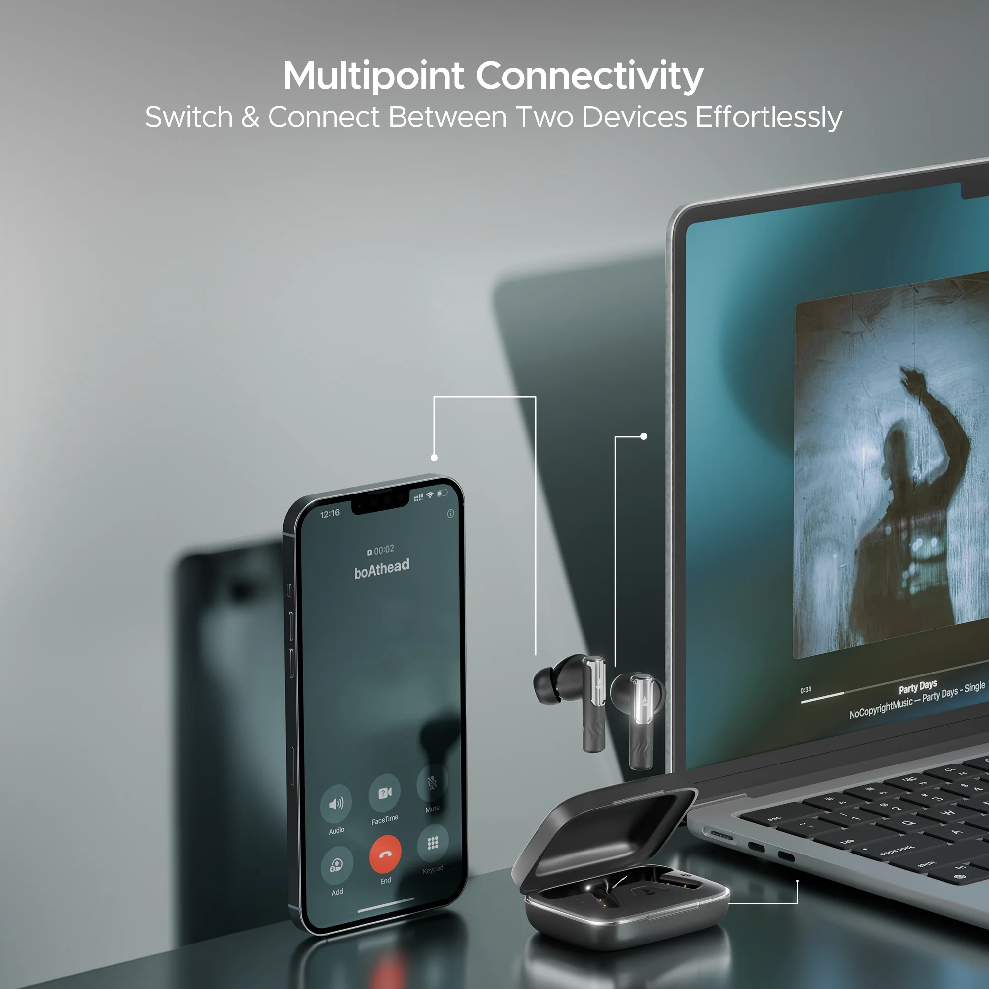 boAt Nirvana Ivy | Wireless Earbuds, 50 Hours Playback, 50dB ANC, 360 Spatial Audio with Head Tracking, App Support, Adaptive EQ powered by Mimi, Google fast pair, ASAP Charge,  boAt Signature Sound - Image 20