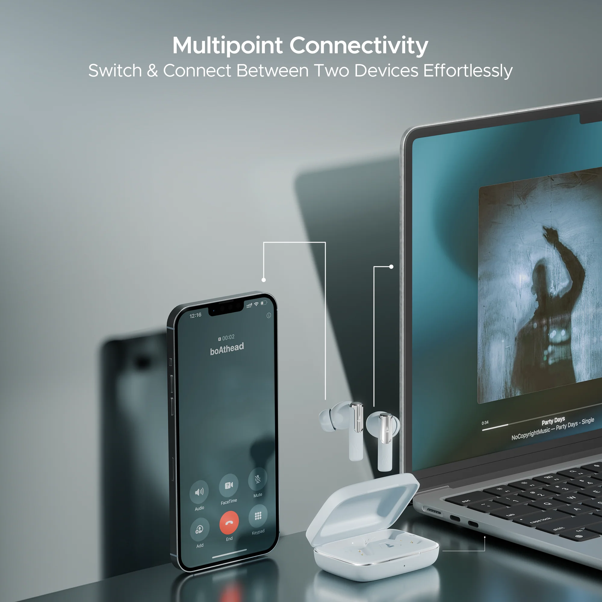 boAt Nirvana Ivy | Wireless Earbuds, 50 Hours Playback, 50dB ANC, 360 Spatial Audio with Head Tracking, App Support, Adaptive EQ powered by Mimi, Google fast pair, ASAP Charge,  boAt Signature Sound - Image 9