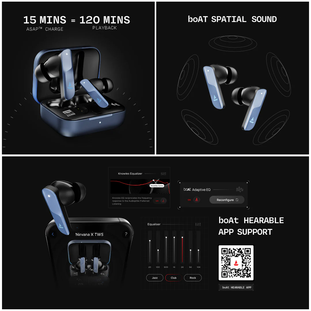 boAt Nirvana X TWS | Wireless Earbuds with Knowles dual drivers, Hi-Res Audio LDAC, 40 Hours Playback, boAt Hi-Fi Sound, ENx™ Technology, Dual Pairing - Image 10
