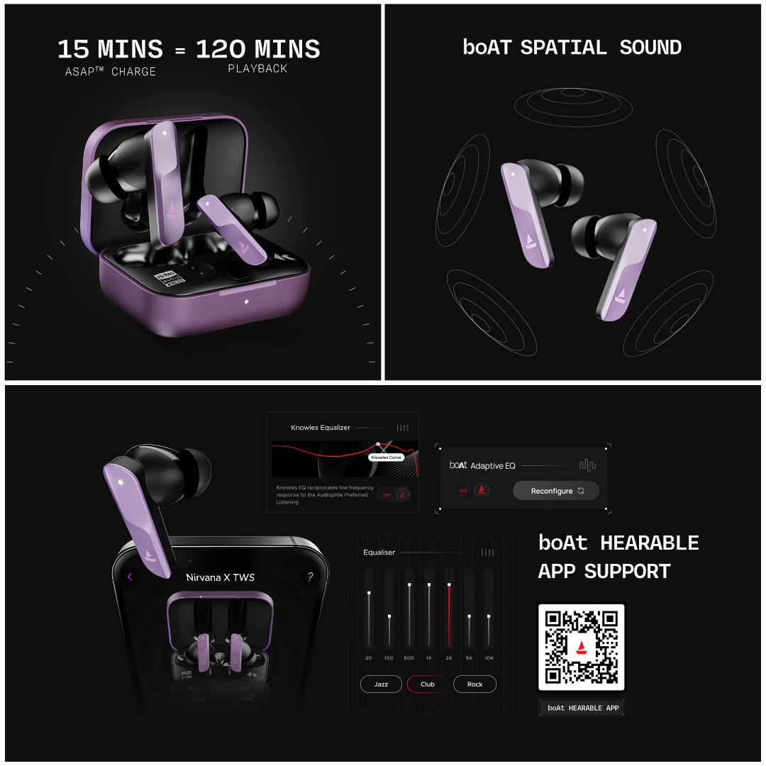 boAt Nirvana X TWS | Wireless Earbuds with Knowles dual drivers, Hi-Res Audio LDAC, 40 Hours Playback, boAt Hi-Fi Sound, ENx™ Technology, Dual Pairing - Image 48