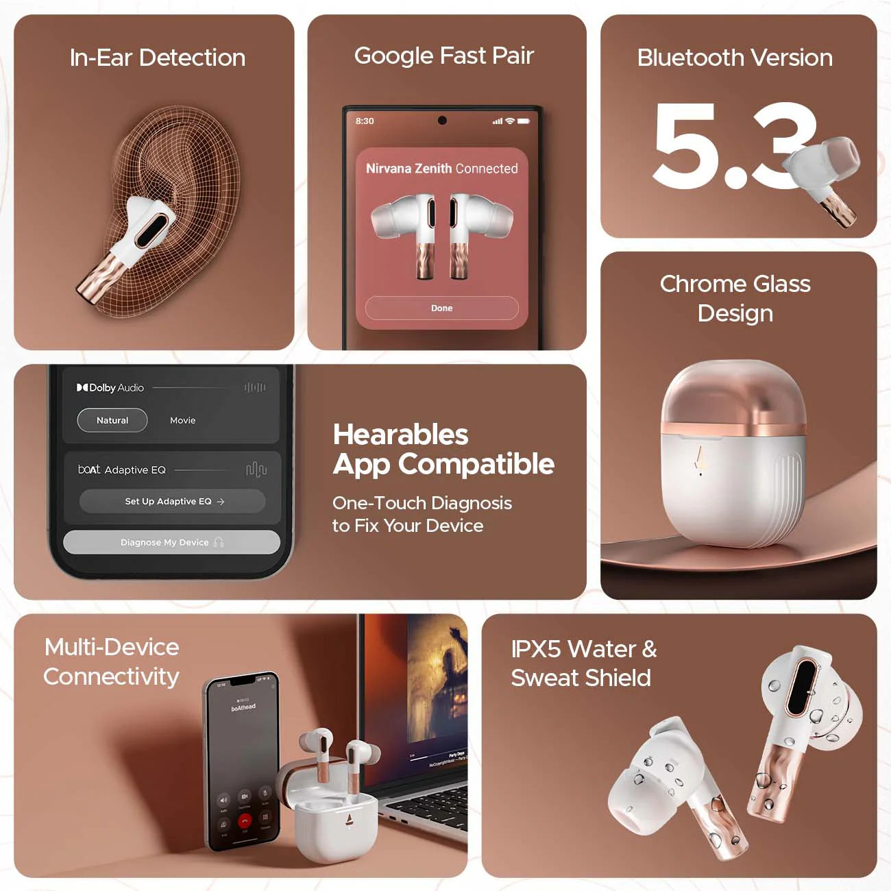 boAt Nirvana Zenith | Wireless Earbuds with ANC up to 50dB, 6x Mics with AI ENx™ Tech, Bluetooth v5.3, 50 Hours Playback - Image 13
