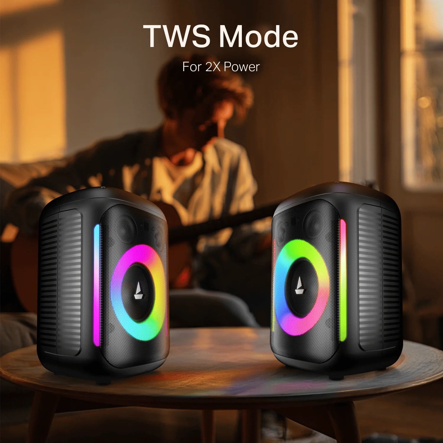 boAt PartyPal 30 | Bluetooth Speaker with 25W Sound, RGB LEDs, 6 Hours Playback, Karaoke & TWS - Image 4