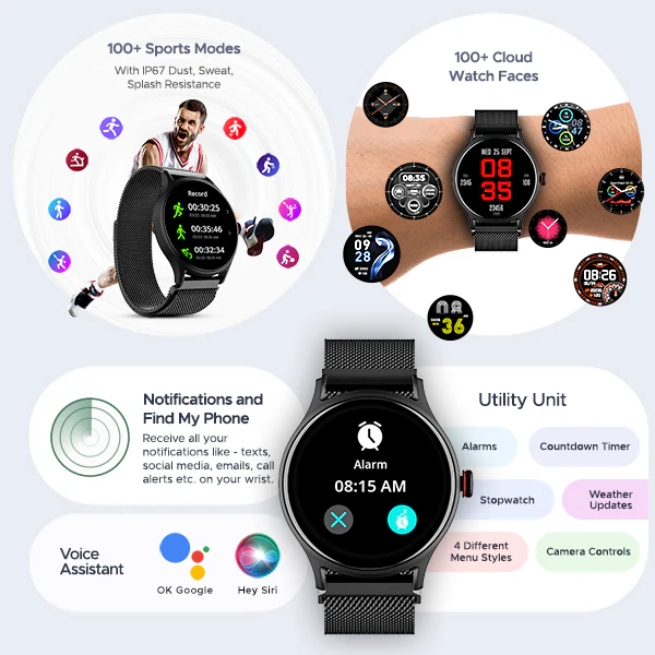 boAt Primia Celestial | Smartwatch with 1.52" Round HD Display, BT Calling, 100+ Sports Modes, Functional Crown - Image 19