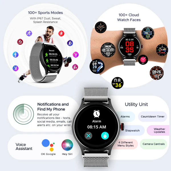 boAt Primia Celestial | Smartwatch with 1.52" Round HD Display, BT Calling, 100+ Sports Modes, Functional Crown - Image 24