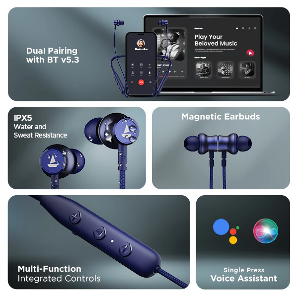 boAt Rockerz 110 | Wireless Earphone with 40H Playback, ASAP™ Charge, Dual Pairing, ENx™ Technology, BEAST™ Mode - Image 13