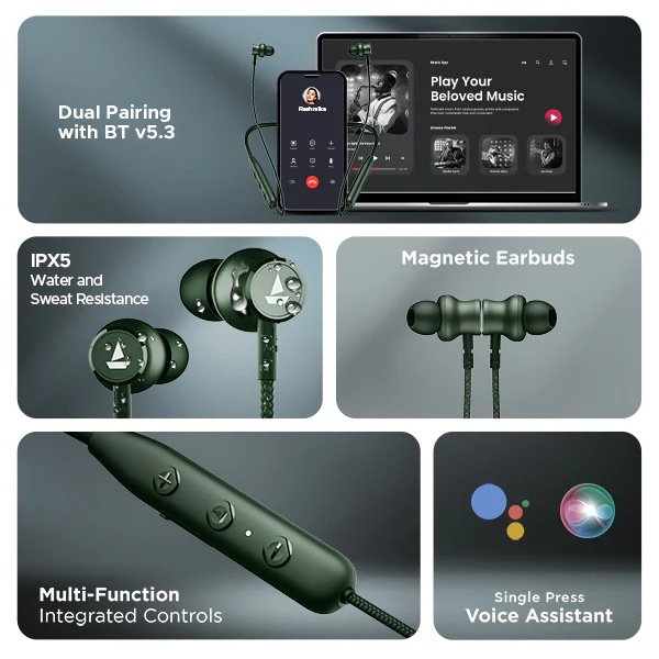boAt Rockerz 110 | Wireless Earphone with 40H Playback, ASAP™ Charge, Dual Pairing, ENx™ Technology, BEAST™ Mode - Image 17