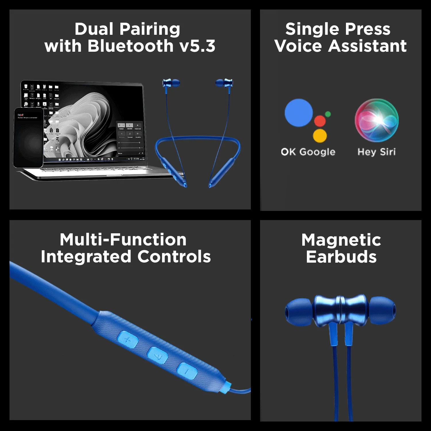 boAt Rockerz 185 Pro | Wireless Neckband with ENx™ Technology, 10mm Drivers, BEAST™ Mode, ASAP™ Charge, Dual Pairing feature - Image 14