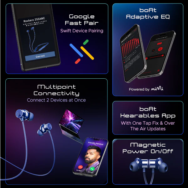 boAt Rockerz 255 ANC | Wireless Earphone with 100H Playback, ASAP™ Charge, BEAST™️ Mode, Active Noise Cancellation - Image 18