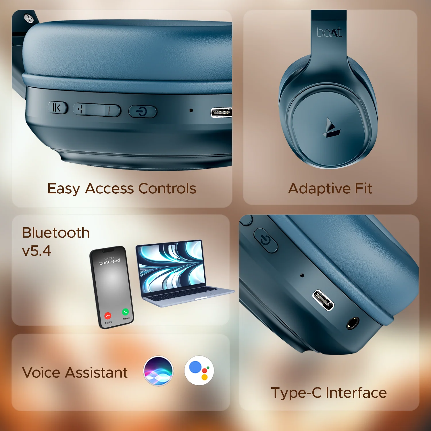 boAt Rockerz 430 | Wireless Headphone with ENx™ Tech, 40 HRS Playback,  BEAST™ Mode, Type-C Interface, Bluetooth v5.4 - Image 12