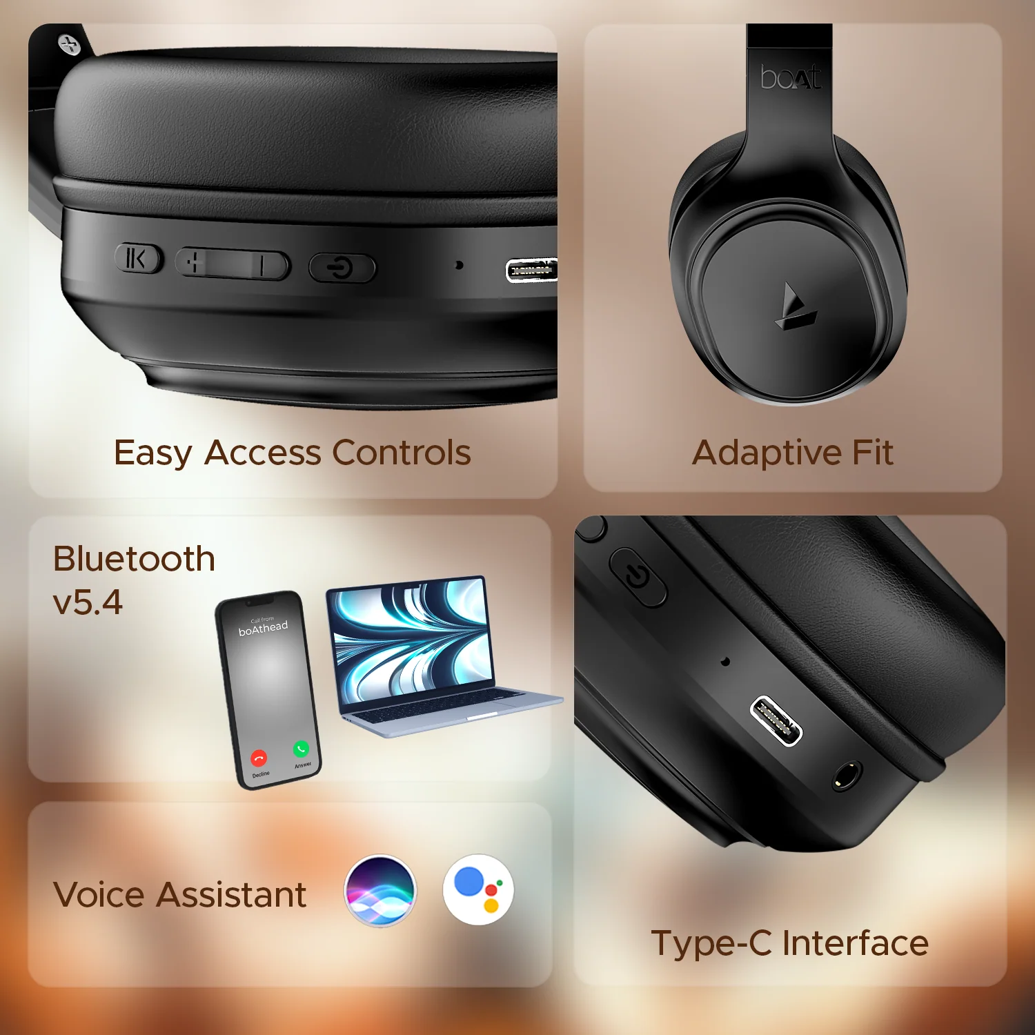 boAt Rockerz 430 | Wireless Headphone with ENx™ Tech, 40 HRS Playback,  BEAST™ Mode, Type-C Interface, Bluetooth v5.4 - Image 20